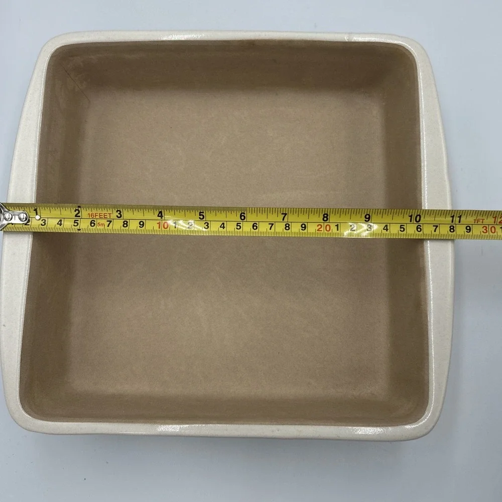 THE PAMPERED CHEF Family Heritage Stoneware New Traditions Square Baker 9x9 EUC
